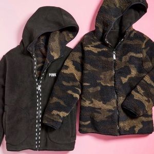PINK Polar Fleece Reversible Sherpa Jacket